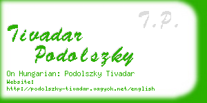 tivadar podolszky business card